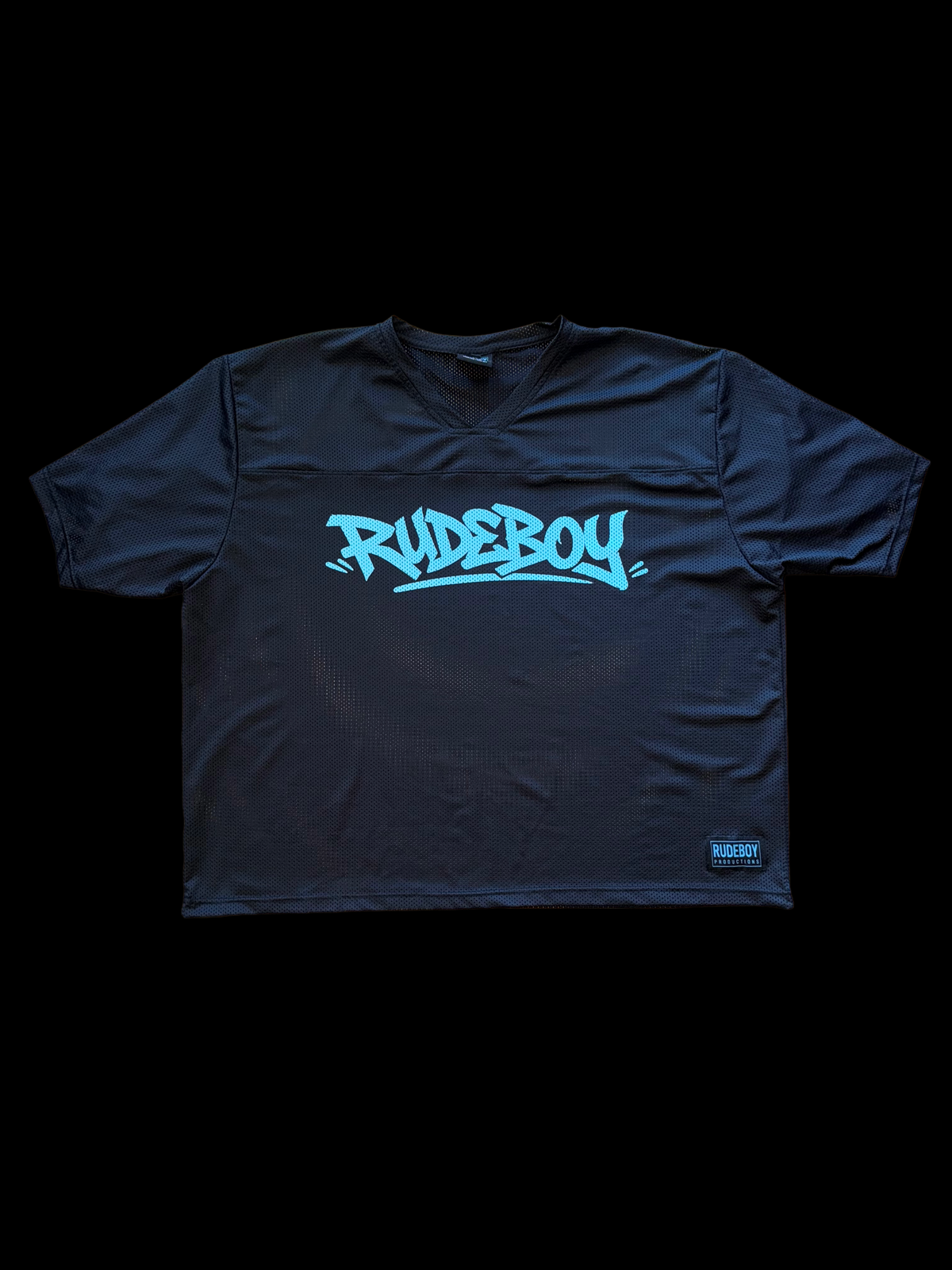 Rudeboy Productions Cropped Football Jersey - Blue Foundation