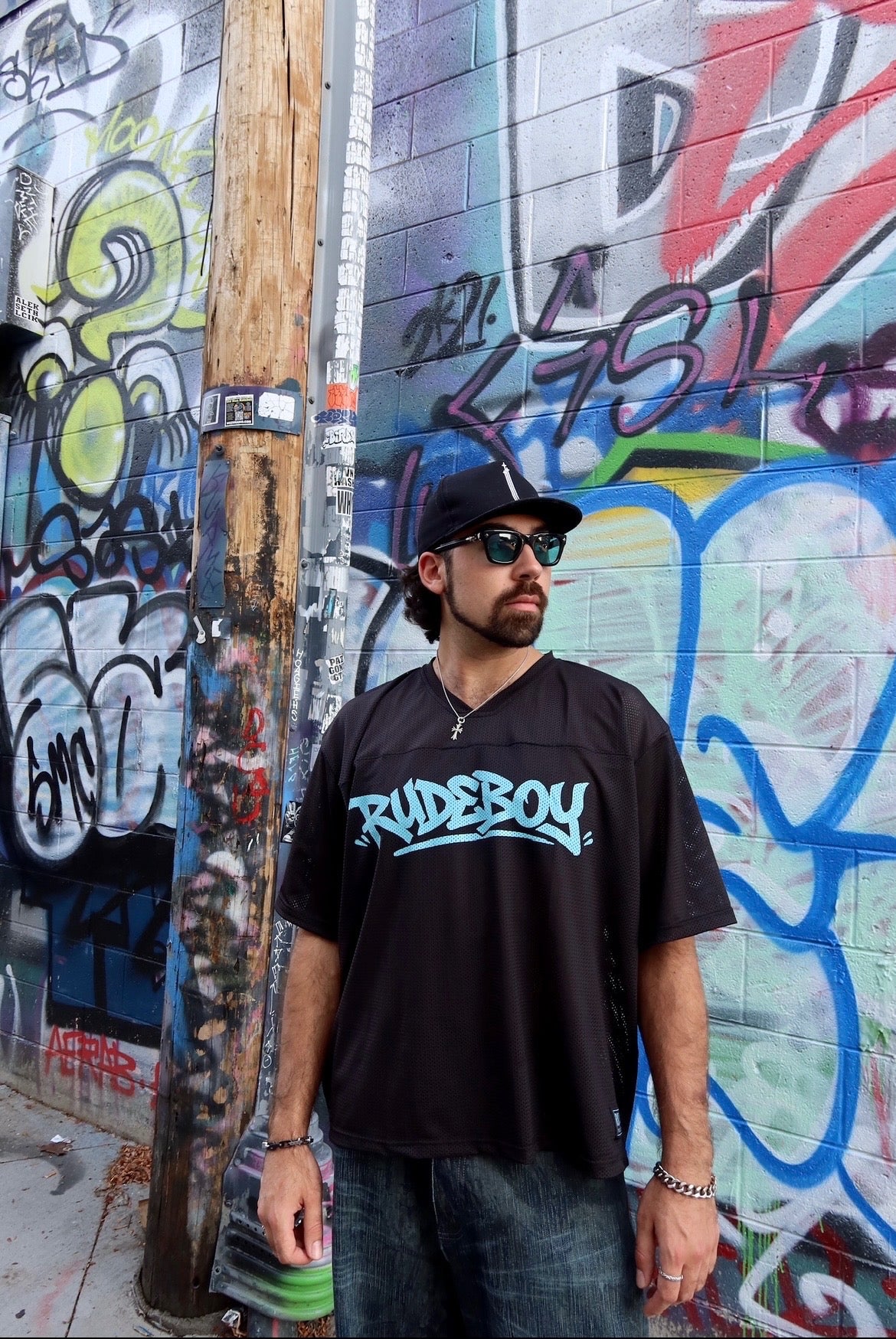 Rudeboy Productions Cropped Football Jersey - Blue Foundation