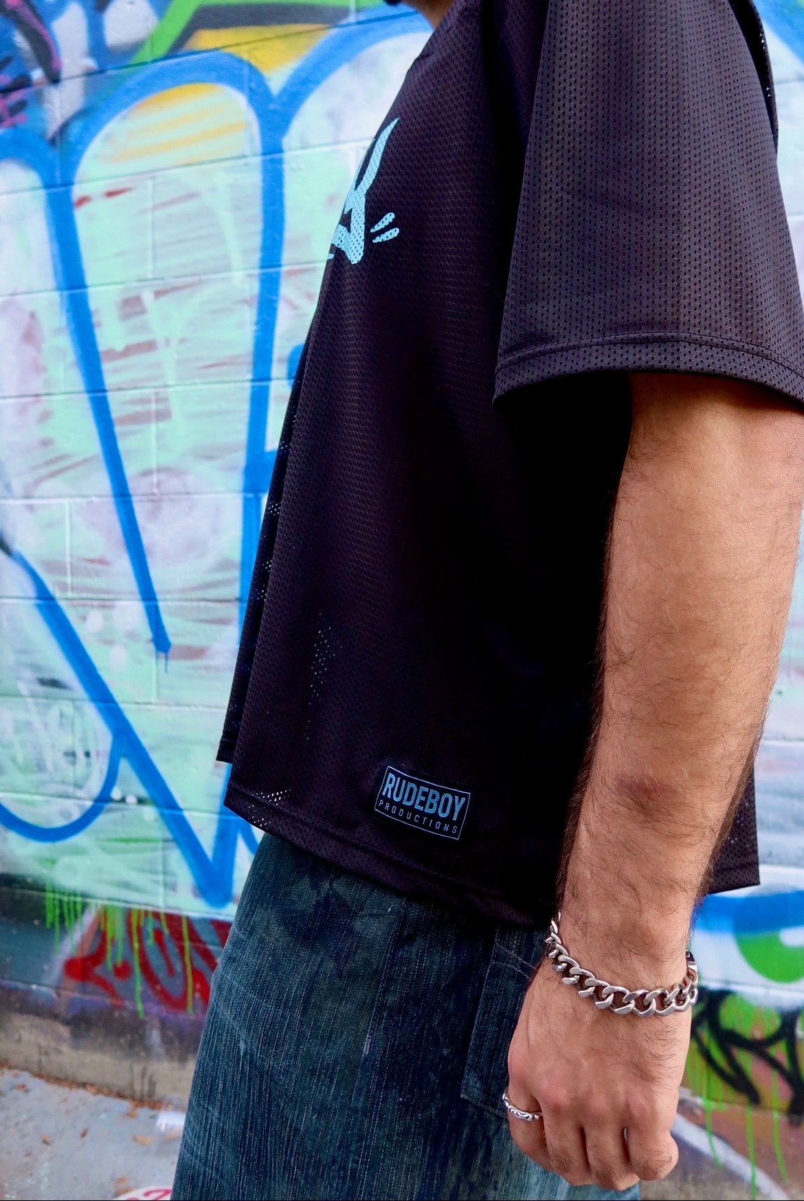 Rudeboy Productions Cropped Football Jersey - Blue Foundation