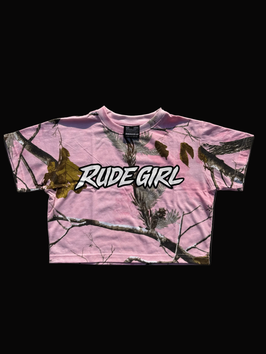 Pink Camo Rude Girl Crop Top